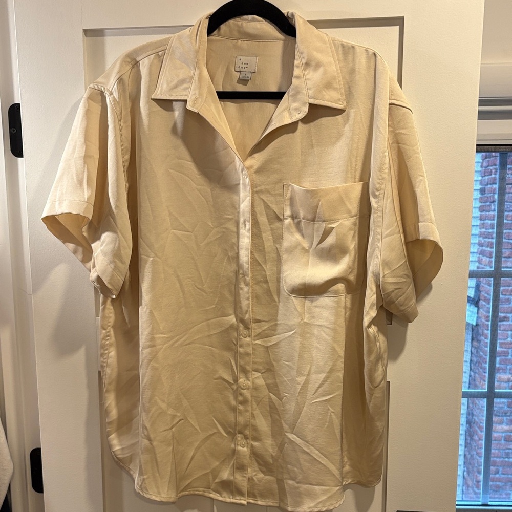 a new day Beige Button Down Shirt